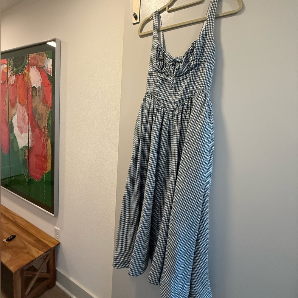 Reformation Balia Linen Dress in Slate - Picture 3 of 4